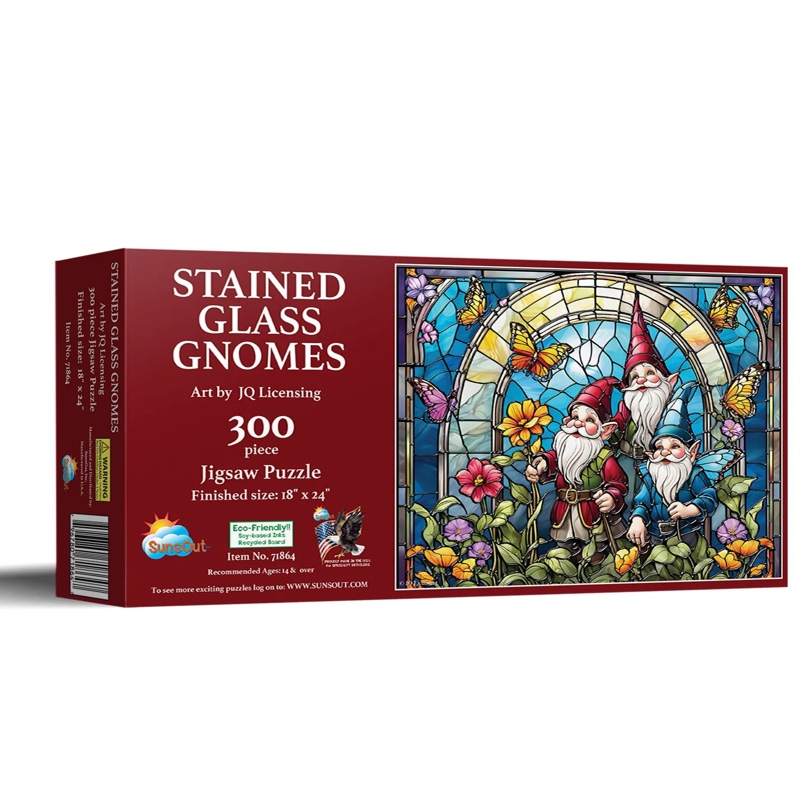 Stained Glass Gnomes Jigsaw Puzzle (300 Pieces) - Image 2