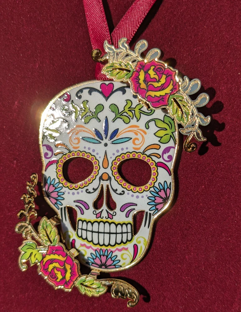 Sugar Skull Brass Ornament - Image 2