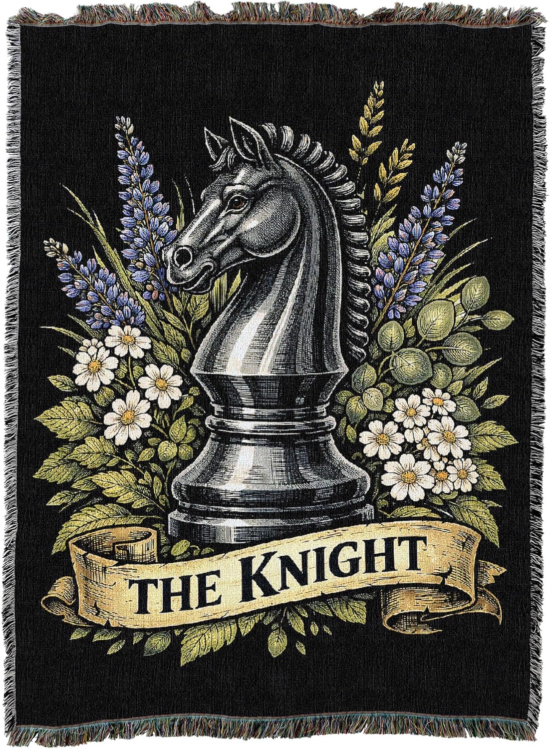 The Chess Knight Tapestry Blanket