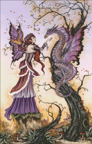 The Dragon Charmer Cross Stitch Pattern by Amy Brown