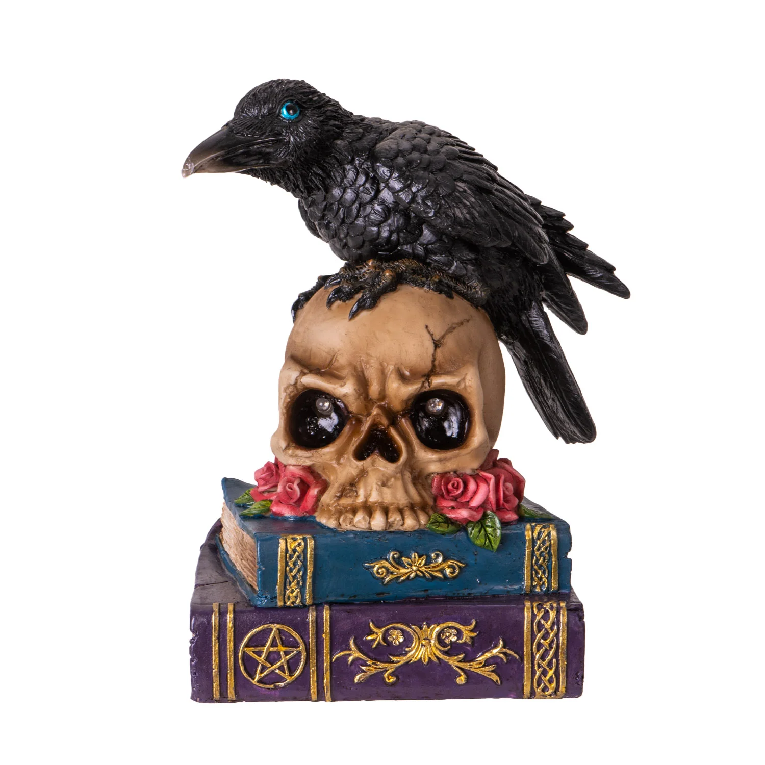 The Raven with Skull & Books Figurine