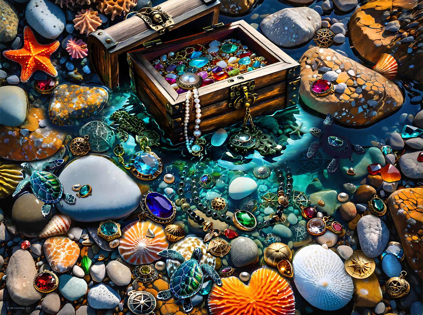 Turtle Treasure Pool Jigsaw Puzzle (1000 Pieces)