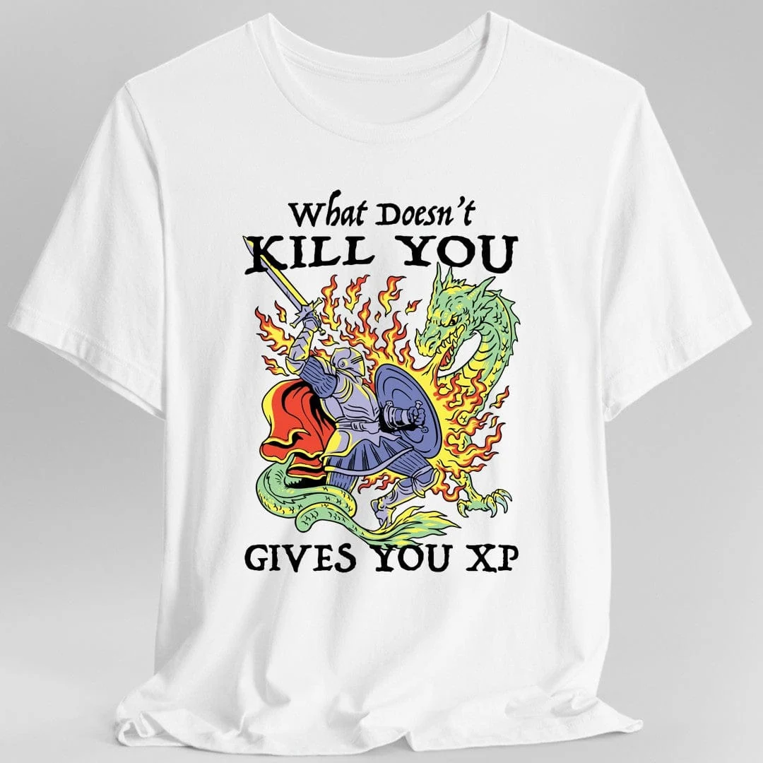 What Doesn't Kill You Gives You XP D&D T-Shirt - Image 3